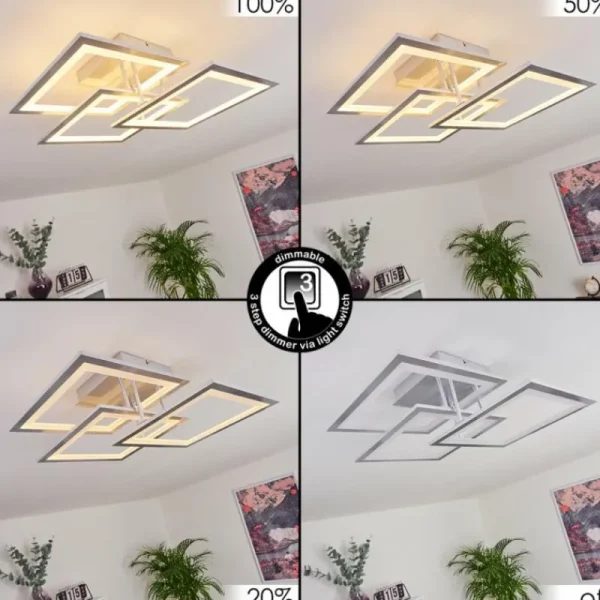 hofstein Plafonnier Marcus LED Argenté, 1 lumière* Lampes Modernes