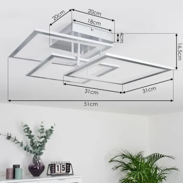 hofstein Plafonnier Marcus LED Argenté, 1 lumière* Lampes Modernes