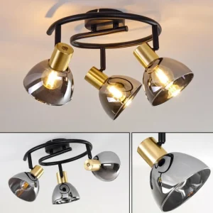 hofstein Plafonnier Mariefred Noir, 3 lumières* Lampes Modernes