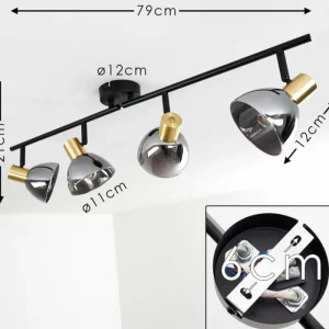 hofstein Plafonnier Mariefred Noir, 4 lumières* Lampes Modernes