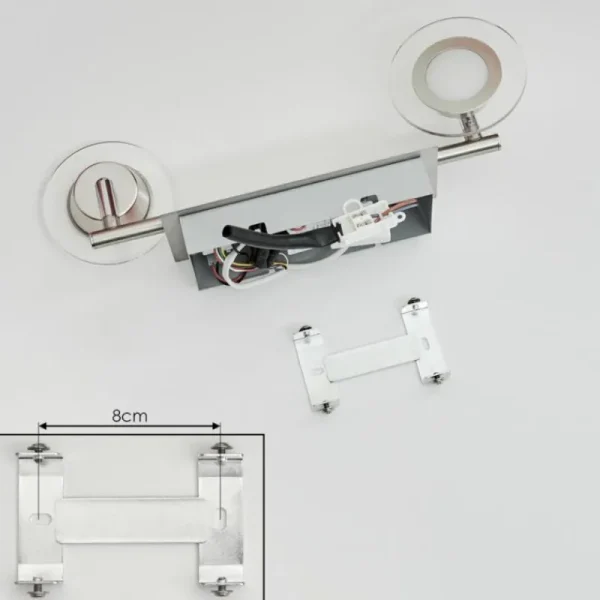 hofstein Plafonnier Marsen LED Chrome, Nickel mat, 2 lumières, Télécommandes, Changeur de couleurs* Lampes Modernes