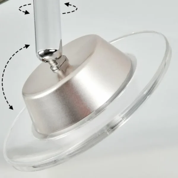 hofstein Plafonnier Marsen LED Chrome, Nickel mat, 2 lumières, Télécommandes, Changeur de couleurs* Lampes Modernes