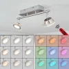 hofstein Plafonnier Marsen LED Nickel mat, 2 lumières, Télécommandes, Changeur de couleurs* Lampes Modernes