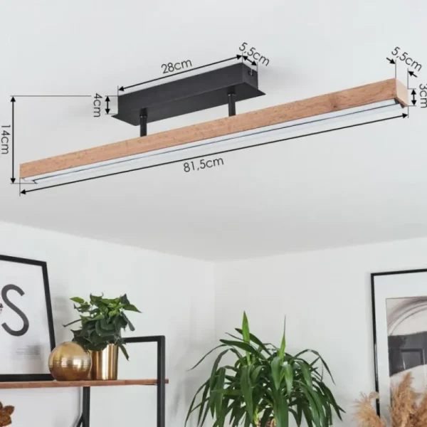 hofstein Plafonnier Maumela LED Noir, 1 lumière* Lampes Modernes
