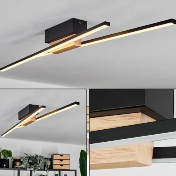 hofstein Plafonnier Meiral LED Écru, Noir, 2 lumières* Lampes Modernes