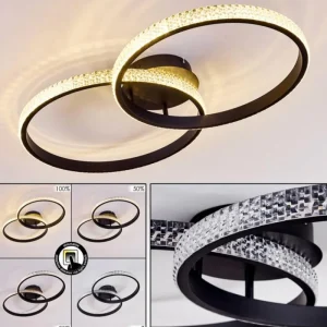 hofstein Plafonnier Melosa LED Noir, Blanc, 1 lumière* Lampes Modernes
