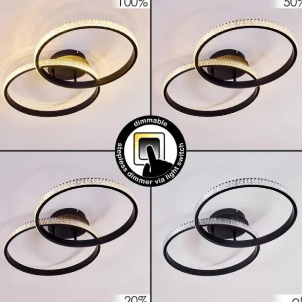 hofstein Plafonnier Melosa LED Noir, Blanc, 1 lumière* Lampes Modernes