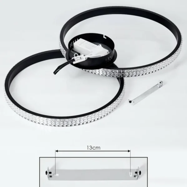hofstein Plafonnier Melosa LED Noir, Blanc, 1 lumière* Lampes Modernes