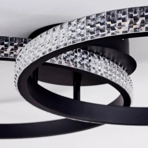 hofstein Plafonnier Melosa LED Noir, Blanc, 1 lumière* Lampes Modernes