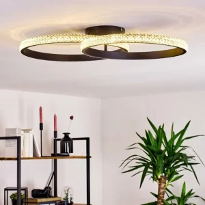 hofstein Plafonnier Melosa LED Noir, Blanc, 1 lumière* Lampes Modernes