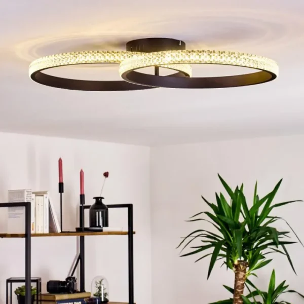 hofstein Plafonnier Melosa LED Noir, Blanc, 1 lumière* Lampes Modernes