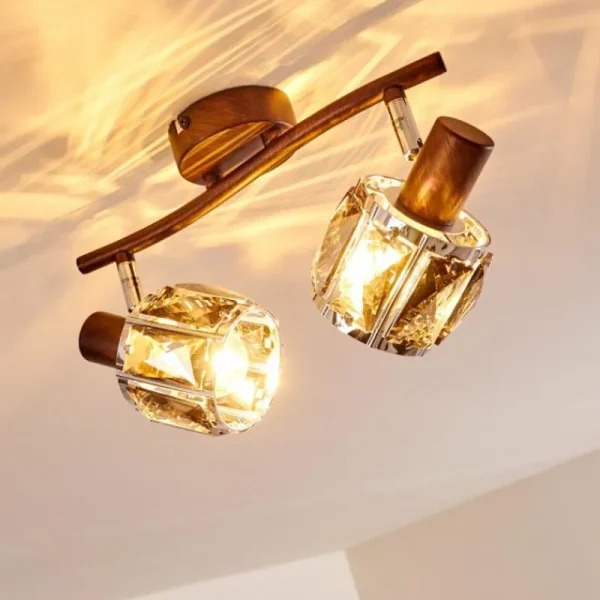 hofstein Plafonnier Micuna Bronze, 2 lumières* Lampes En Verre