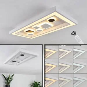hofstein Plafonnier Minichu LED Noir, Blanc, 1 lumière, Télécommandes* Lampes Modernes