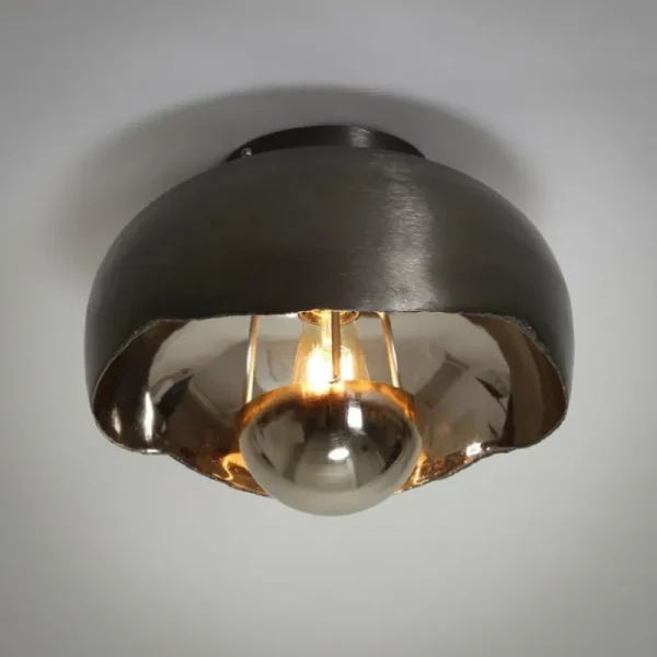 hofstein Plafonnier Mirror Nickel mat, Noir, 1 lumière* Lampes Modernes