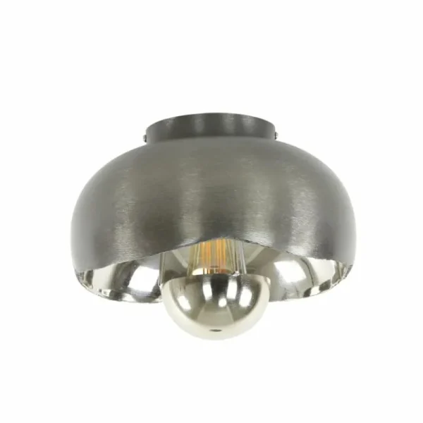 hofstein Plafonnier Mirror Nickel mat, Noir, 1 lumière* Lampes Modernes