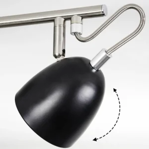hofstein Plafonnier Moesdorf Nickel mat, Noir, 4 lumières* Lampes Modernes