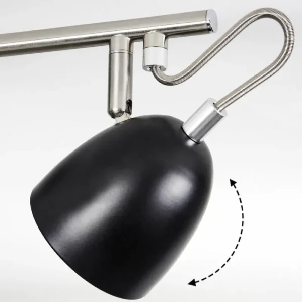 hofstein Plafonnier Moesdorf Nickel mat, Noir, 4 lumières* Lampes Modernes