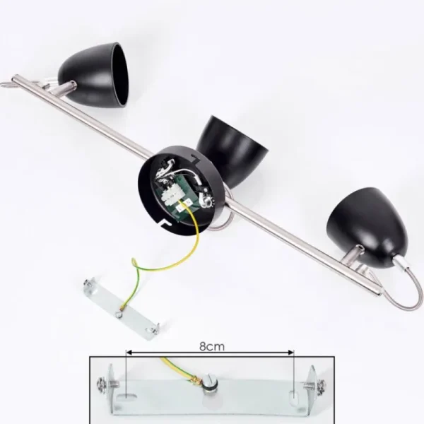 hofstein Plafonnier Moesdorf Nickel mat, Noir, 3 lumières* Lampes Modernes