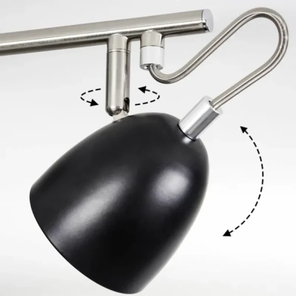 hofstein Plafonnier Moesdorf Nickel mat, Noir, 3 lumières* Lampes Modernes