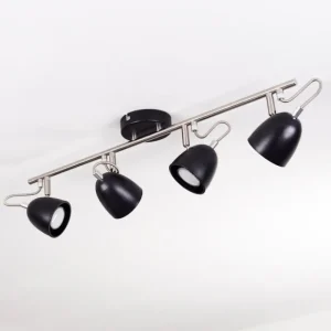 hofstein Plafonnier Moesdorf Nickel mat, Noir, 4 lumières* Lampes Modernes