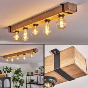 hofstein Plafonnier Montgomery Écru, Noir, 5 lumières* Lampes Modernes