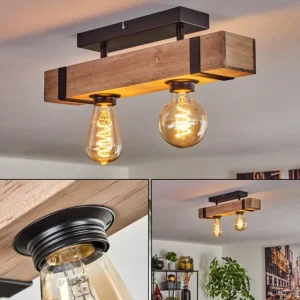 hofstein Plafonnier Montgomery Écru, Noir, 2 lumières* Lampes Modernes
