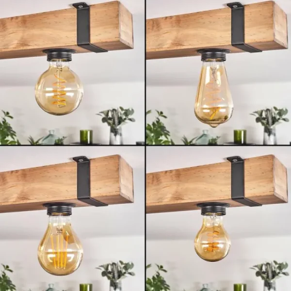 hofstein Plafonnier Montgomery Écru, Noir, 4 lumières* Lampes Modernes