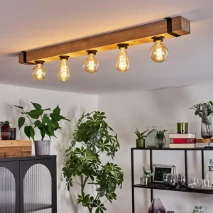 hofstein Plafonnier Montgomery Écru, Noir, 5 lumières* Lampes Modernes