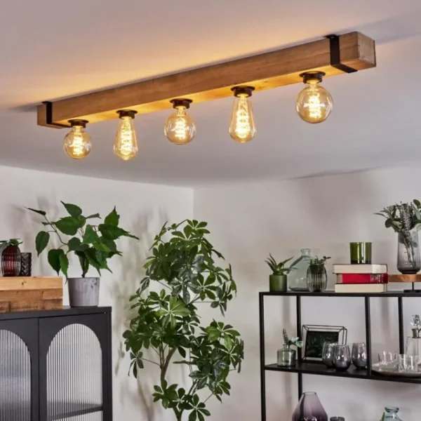 hofstein Plafonnier Montgomery Écru, Noir, 5 lumières* Lampes Modernes