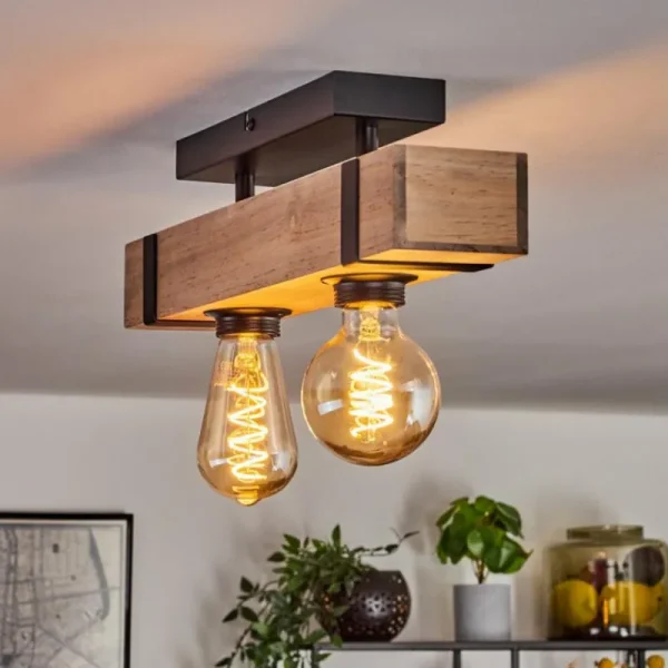 hofstein Plafonnier Montgomery Écru, Noir, 2 lumières* Lampes Modernes
