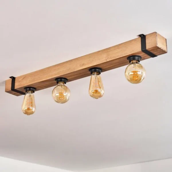 hofstein Plafonnier Montgomery Écru, Noir, 4 lumières* Lampes Modernes