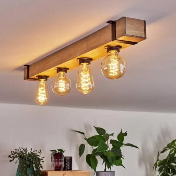 hofstein Plafonnier Montgomery Écru, Noir, 4 lumières* Lampes Modernes