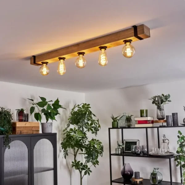 hofstein Plafonnier Montgomery Écru, Noir, 5 lumières* Lampes Modernes