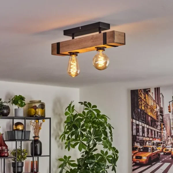 hofstein Plafonnier Montgomery Écru, Noir, 2 lumières* Lampes Modernes
