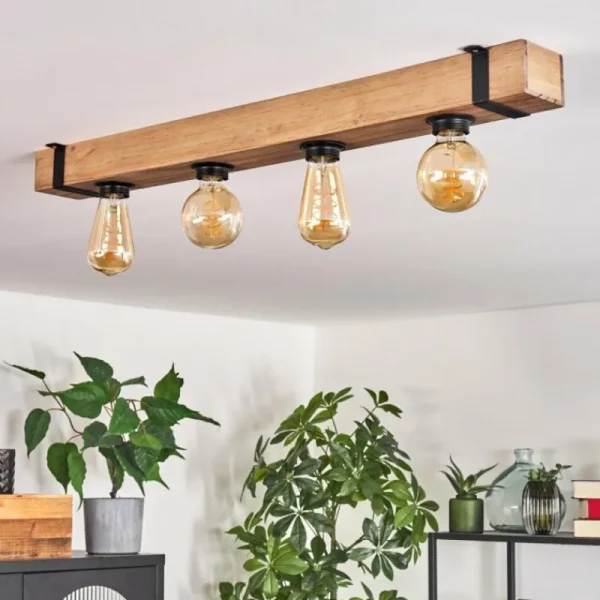 hofstein Plafonnier Montgomery Écru, Noir, 4 lumières* Lampes Modernes