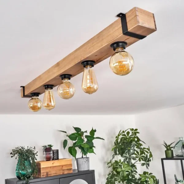 hofstein Plafonnier Montgomery Écru, Noir, 5 lumières* Lampes Modernes