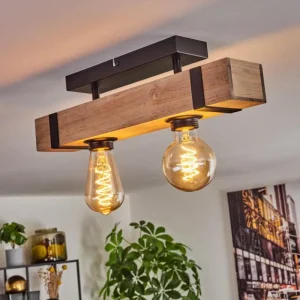 hofstein Plafonnier Montgomery Écru, Noir, 2 lumières* Lampes Modernes