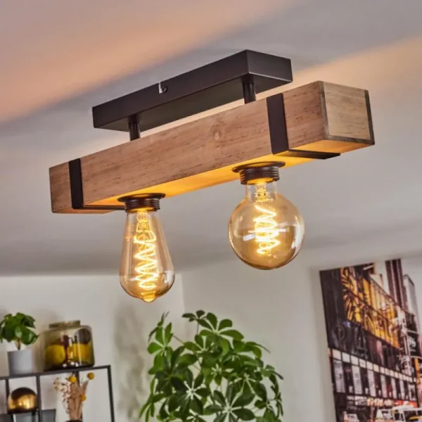 hofstein Plafonnier Montgomery Écru, Noir, 2 lumières* Lampes Modernes