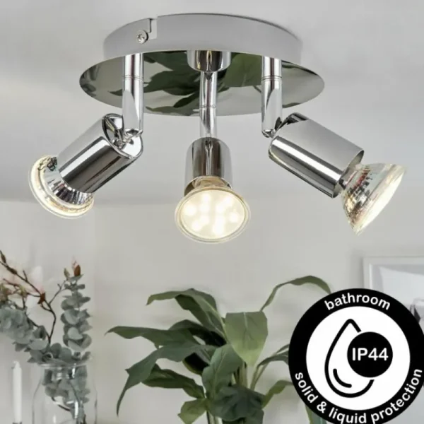 hofstein Plafonnier Morges LED Chrome, 3 lumières* Lampes Modernes
