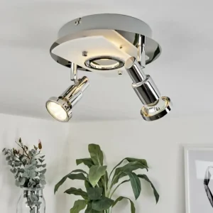 hofstein Plafonnier Morges LED Chrome, Nickel mat, 2 lumières* Lampes Modernes