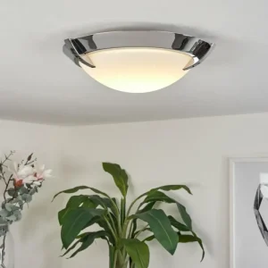 hofstein Plafonnier Morges LED Chrome, 1 lumière* Lampes En Verre