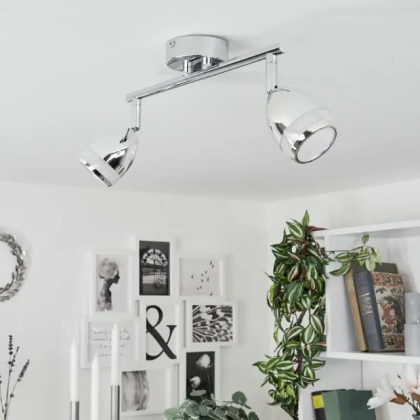 hofstein Plafonnier Morges LED Chrome, 2 lumières* Lampes Modernes