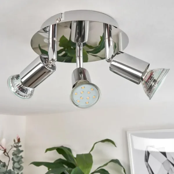 hofstein Plafonnier Morges LED Chrome, 3 lumières* Lampes Modernes