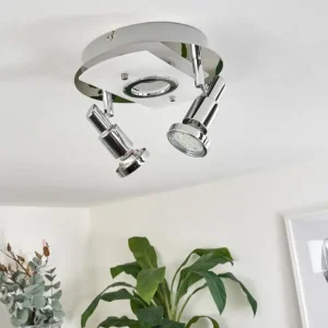 hofstein Plafonnier Morges LED Chrome, Nickel mat, 2 lumières* Lampes Modernes