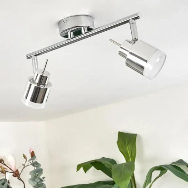 hofstein Plafonnier Morges LED Chrome, 2 lumières* Lampes Modernes