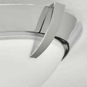 hofstein Plafonnier Morges LED Chrome, 1 lumière* Lampes En Verre