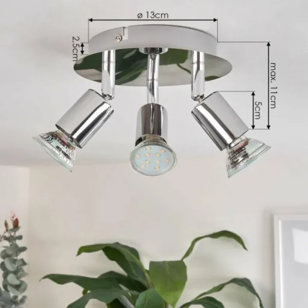 hofstein Plafonnier Morges LED Chrome, 3 lumières* Lampes Modernes