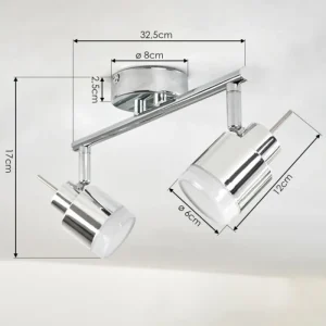 hofstein Plafonnier Morges LED Chrome, 2 lumières* Lampes Modernes