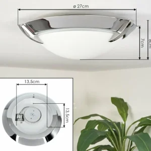 hofstein Plafonnier Morges LED Chrome, 1 lumière* Lampes En Verre