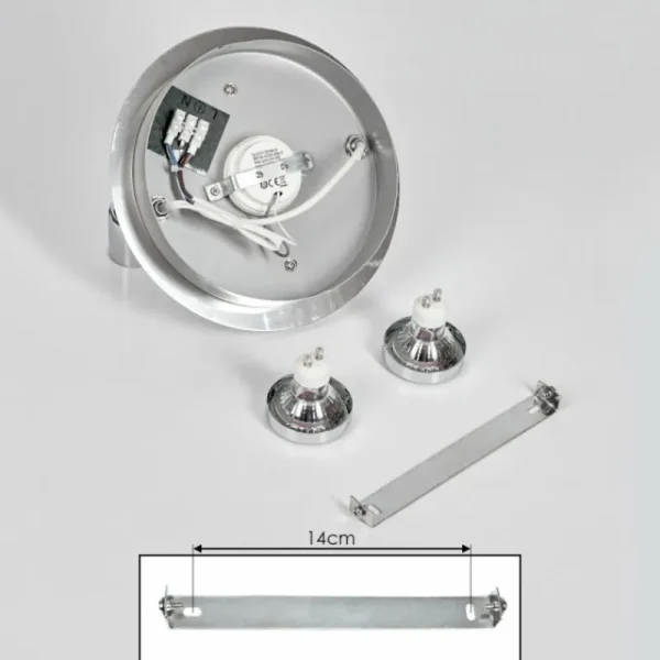 hofstein Plafonnier Morges LED Chrome, Nickel mat, 2 lumières* Lampes Modernes